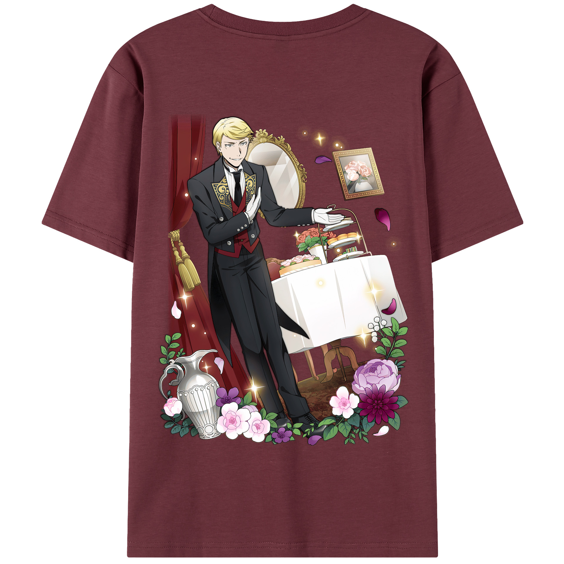 （画像用） 文豪ストレイドッグス Bungo Stray Dogs 綿100％半袖Tシャツ（背面プリント）
